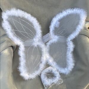 White Feathered Angel Wings Costume Accessory